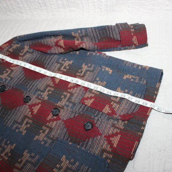 Preston & York Sport Womens Vntg Wool Blend Chore Coat Southwest Aztec Size 14 - Picture 7 of 7